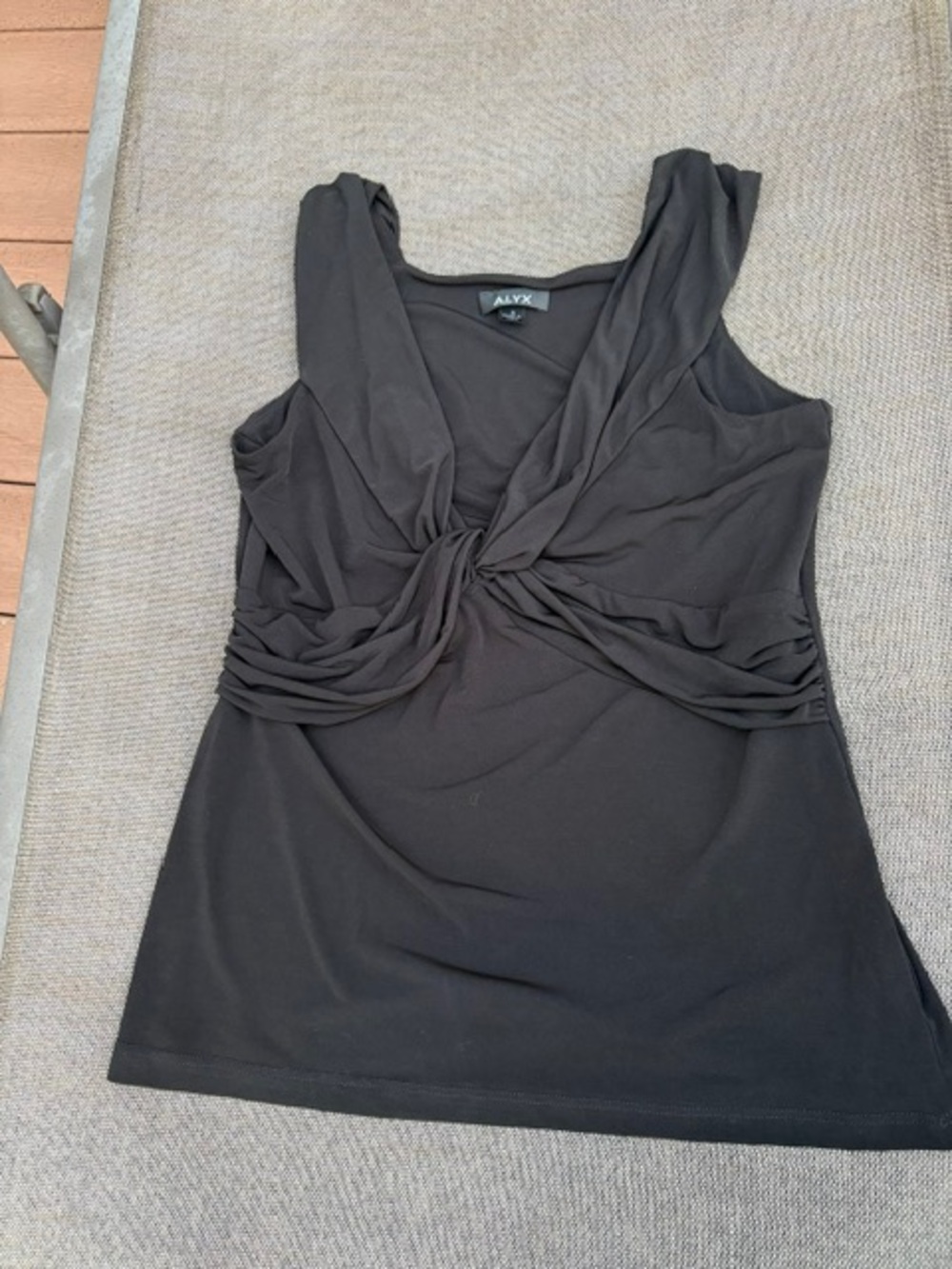 Early 2000s Alyx Black Front Cross Sleeveless Blouse like new women's size S